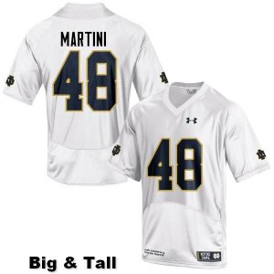 Notre Dame Fighting Irish Men's Greer Martini #48 White Under Armour Authentic Stitched Big & Tall College NCAA Football Jersey BJY5099HR